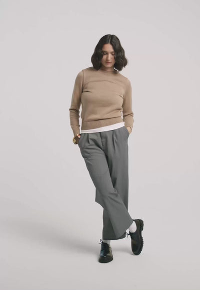 pull classique femme laine bio loom camel clair