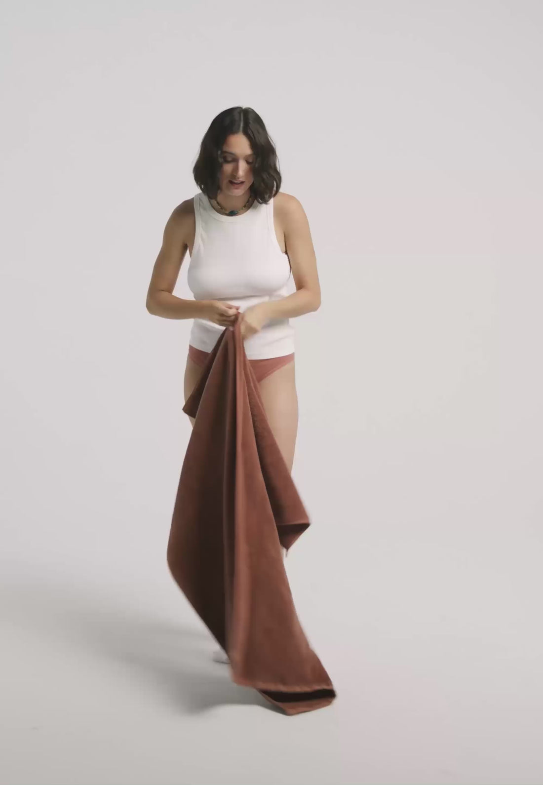 serviette de bain femme terracotta