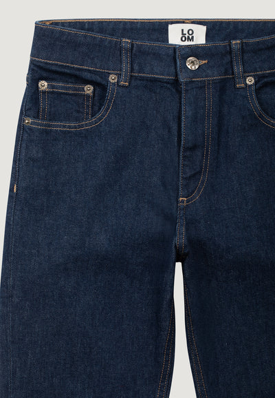 jean slim coton bio loom brut détail ceinture