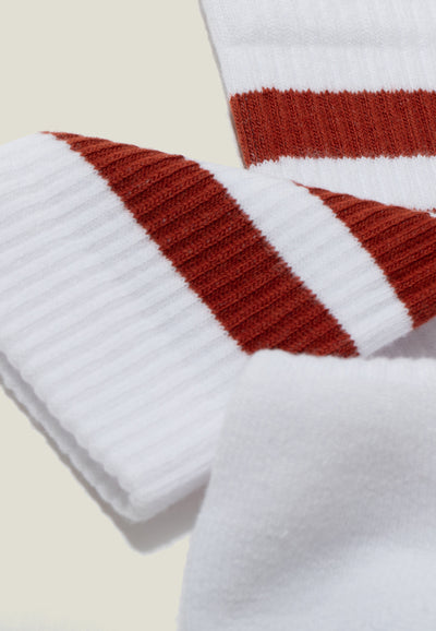 les chaussettes de sport Rayures terracotta détail