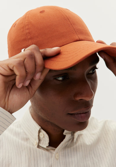 casquette coton bio loom orange main