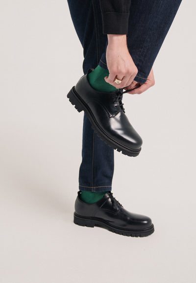 les derbies en cuir loom noir lacets