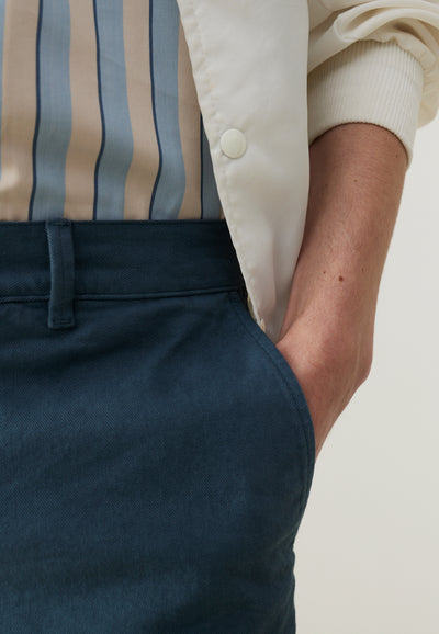 short coton bio loom bleu de prusse détail matière