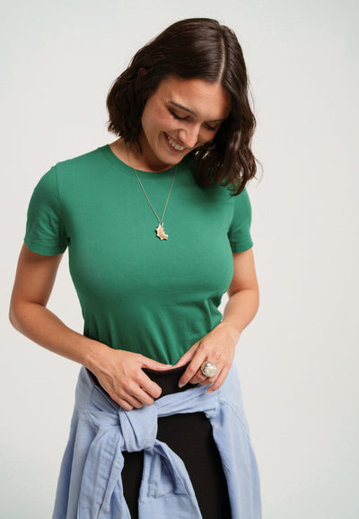 t-shirt coton bio loom Vert gazon main