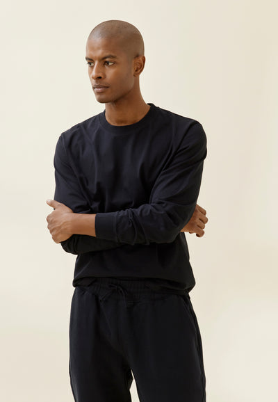 t-shirt manches longues noir main