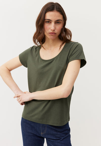 t-shirt en tencel loom kaki main