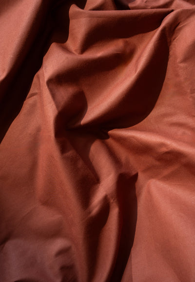 housse de couette coton bio loom terracotta détail tissu