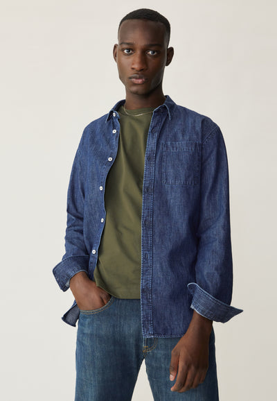 chemise en jean brut face main