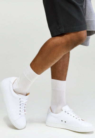 chaussettes coton ecru